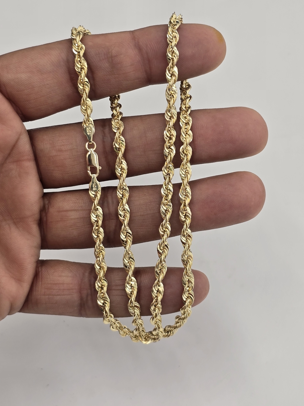 10k Real Gold Rope Chain 4mm 22 Inch - Picture 3 of 9
